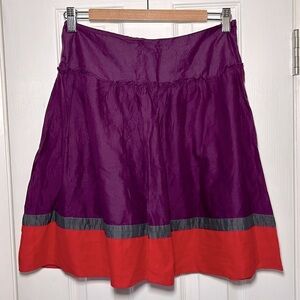 The Limited Purple red and gray color block A-Line skirt size 2